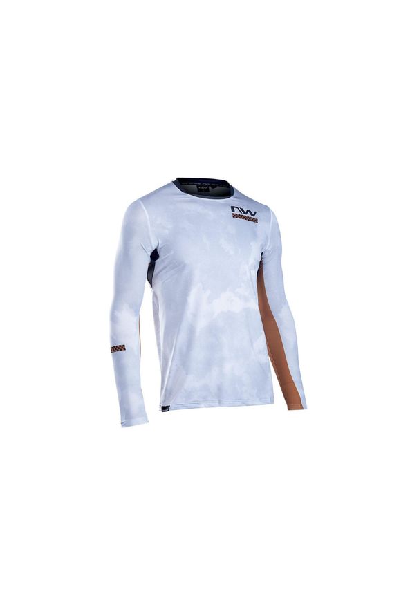 Koszulka rowerowa mtb NORTHWAVE BOMB Jersey LS biała. Kolor: biały, wielokolorowy, żółty. Materiał: jersey. Sport: kolarstwo