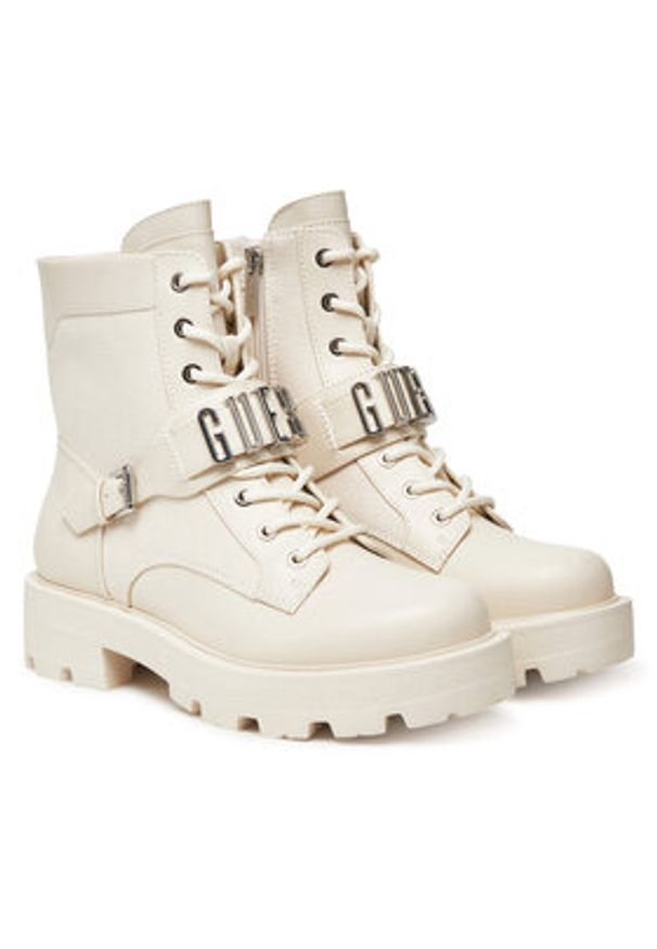 Guess Trzewiki FLTYZ2 FAP10 Écru. Materiał: skóra