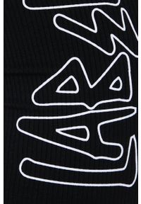 LABELLAMAFIA - LaBellaMafia szorty damskie kolor czarny z nadrukiem high waist. Stan: podwyższony. Kolor: czarny. Wzór: nadruk #2
