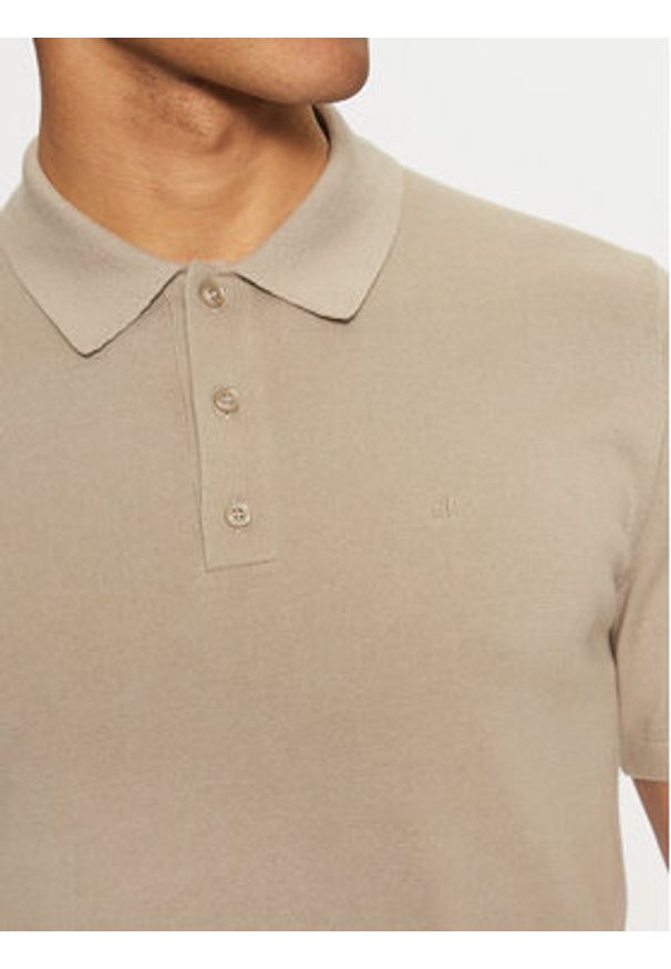 Calvin Klein Polo K10K114476 Beżowy Regular Fit. Typ kołnierza: polo. Kolor: beżowy. Materiał: bawełna