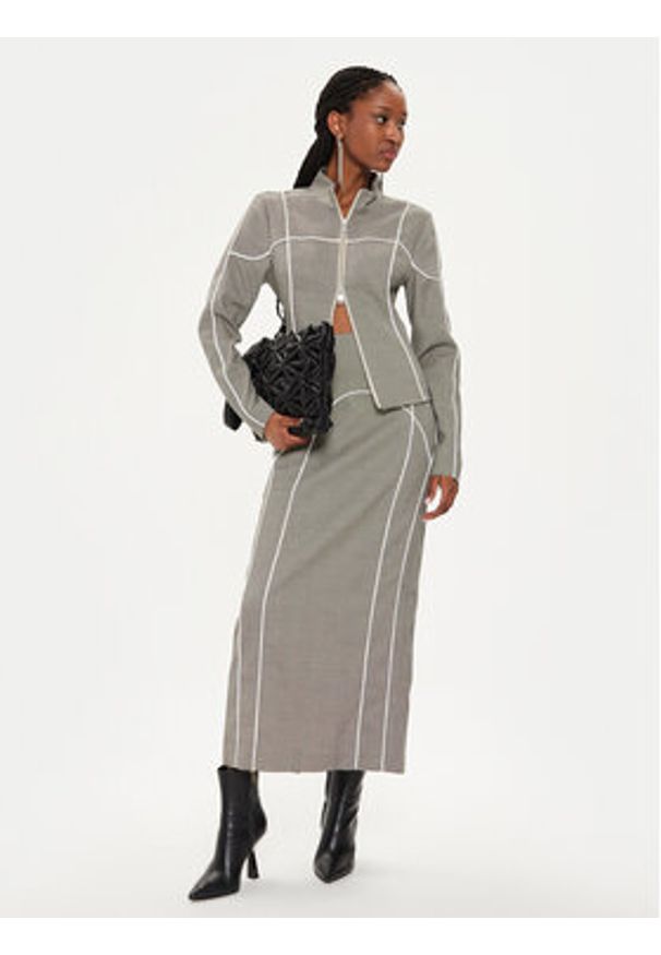 GESTUZ - Gestuz Spódnica maxi Pippa 10908667 Szary Slim Fit. Kolor: szary. Materiał: syntetyk, wiskoza