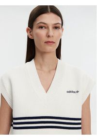 Adidas - adidas Sweter 3-Stripes JJ3486 Biały Loose Fit. Kolor: biały. Materiał: syntetyk #2