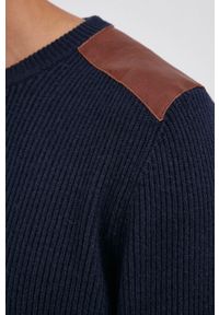 Guess Sweter męski kolor granatowy. Okazja: na co dzień. Kolor: niebieski. Materiał: dzianina. Długość rękawa: długi rękaw. Długość: długie. Styl: casual #2
