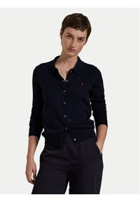 Polo Ralph Lauren Kardigan 211959285001 Granatowy Slim Fit. Typ kołnierza: polo. Kolor: niebieski. Materiał: bawełna