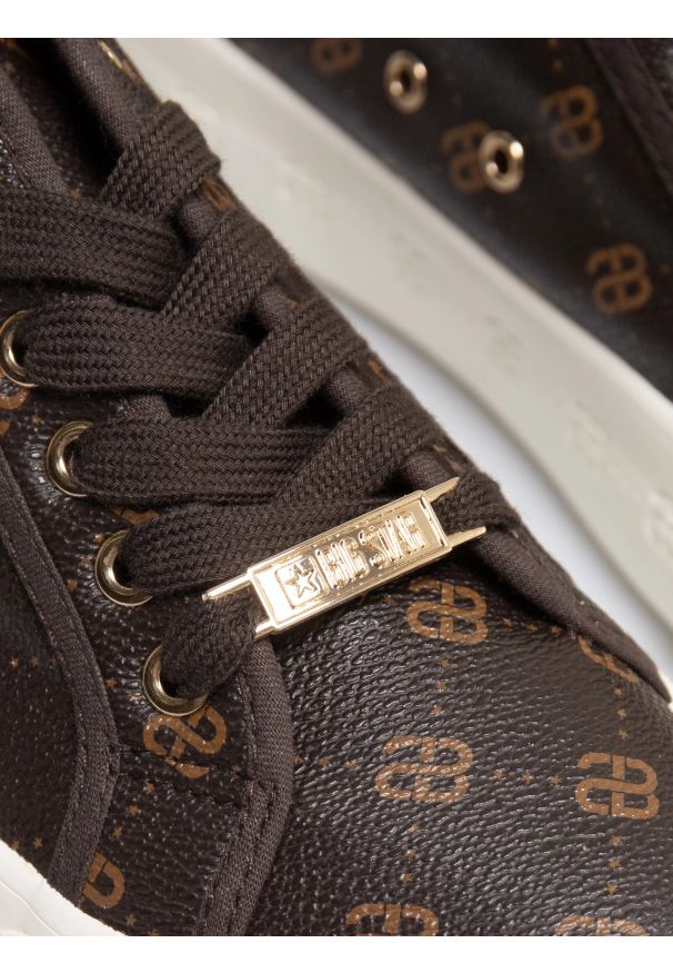 Big-Star - Sneakersy damskie ze skóry ekologicznej brązowe RR274357 803. Okazja: na co dzień, na spacer. Kolor: brązowy. Materiał: skóra ekologiczna. Sport: turystyka piesza