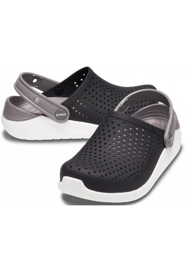 Klapki Crocs dla dzieci LiteRide Clog Kids czarno-białe 205964 066. Kolor: wielokolorowy, niebieski