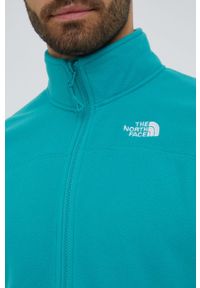 The North Face bluza sportowa 100 Glacier męska kolor turkusowy gładka. Kolor: turkusowy. Materiał: włókno, polar, materiał. Wzór: gładki. Styl: sportowy