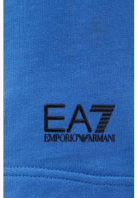 EA7 Emporio Armani szorty bawełniane kolor niebieski. Okazja: na co dzień. Kolor: niebieski. Materiał: bawełna. Styl: casual #4