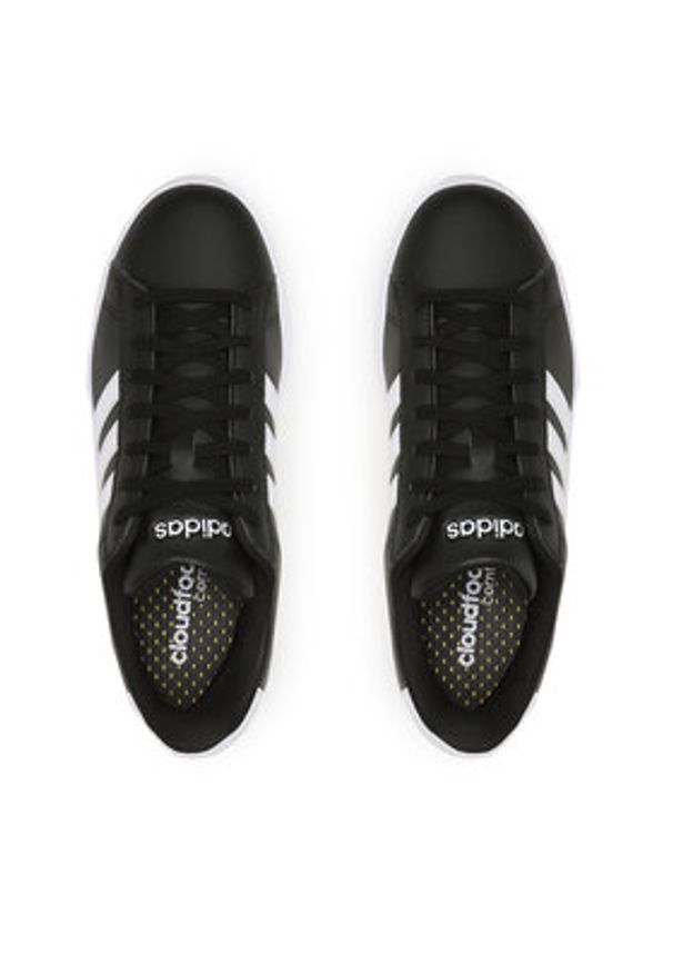 Adidas - adidas Sneakersy Grand Court Cloudfoam GW9196 Czarny. Kolor: czarny. Materiał: skóra. Model: Adidas Cloudfoam