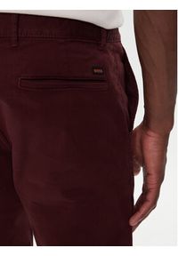 BOSS Chinosy 50510933 Bordowy Slim Fit. Kolor: czerwony. Materiał: bawełna