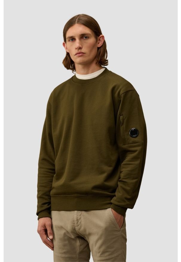 C.P. Company - C.P. COMPANY Zielona męska bluza Crew Neck, Rozmiar XXL. Kolor: zielony. Materiał: bawełna