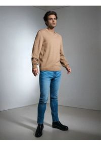 Sinsay - Jeansy slim fit - granatowy. Kolor: niebieski