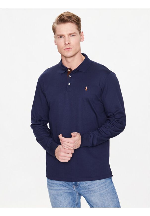 Polo Ralph Lauren Polo 710671785001 Granatowy Slim Fit. Typ kołnierza: polo. Kolor: niebieski. Materiał: bawełna