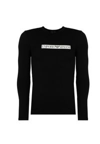 Emporio Armani Longsleeve | 1110233-F517 | Mężczyzna | Czarny. Okazja: na co dzień. Kolor: czarny. Materiał: elastan, bawełna. Długość rękawa: długi rękaw. Wzór: nadruk. Styl: casual, elegancki #1