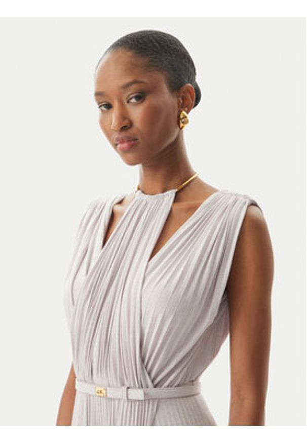 Elisabetta Franchi Sukienka wieczorowa AB-R21-52E2 Fioletowy Regular Fit. Kolor: fioletowy. Materiał: wiskoza. Styl: wizytowy