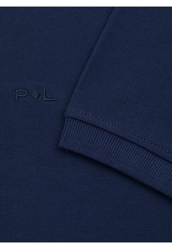 Pako Lorente - PAKO LORENTE - Granatowy gładki t-shirt polo. Okazja: na co dzień. Typ kołnierza: polo. Kolor: niebieski, biały, czarny. Materiał: bawełna. Wzór: gładki. Styl: casual