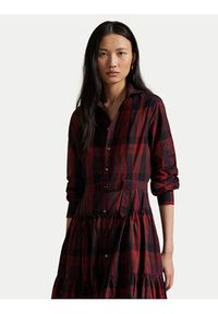 Polo Ralph Lauren Sukienka koszulowa 211A13260001 Bordowy Regular Fit. Typ kołnierza: polo. Kolor: czerwony. Materiał: bawełna. Typ sukienki: koszulowe #3