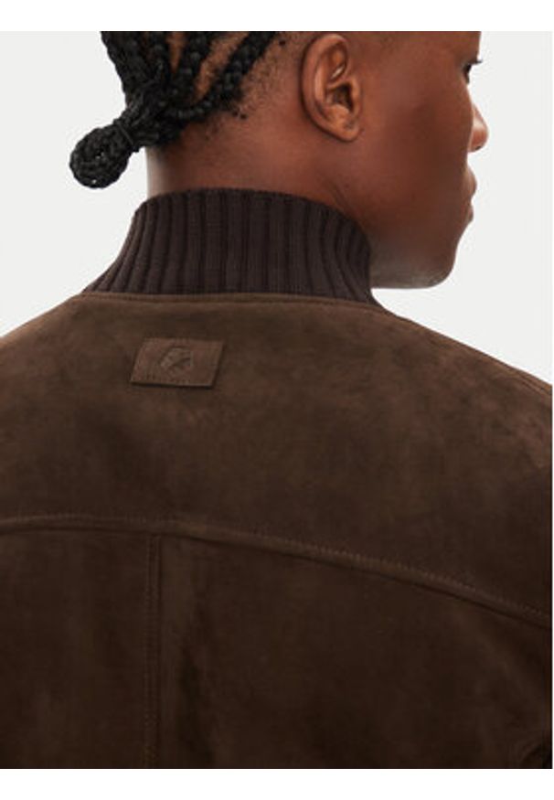 Milestone Kurtka skórzana MSDario 531621 60695 Brązowy Regular Fit. Kolor: brązowy. Materiał: skóra