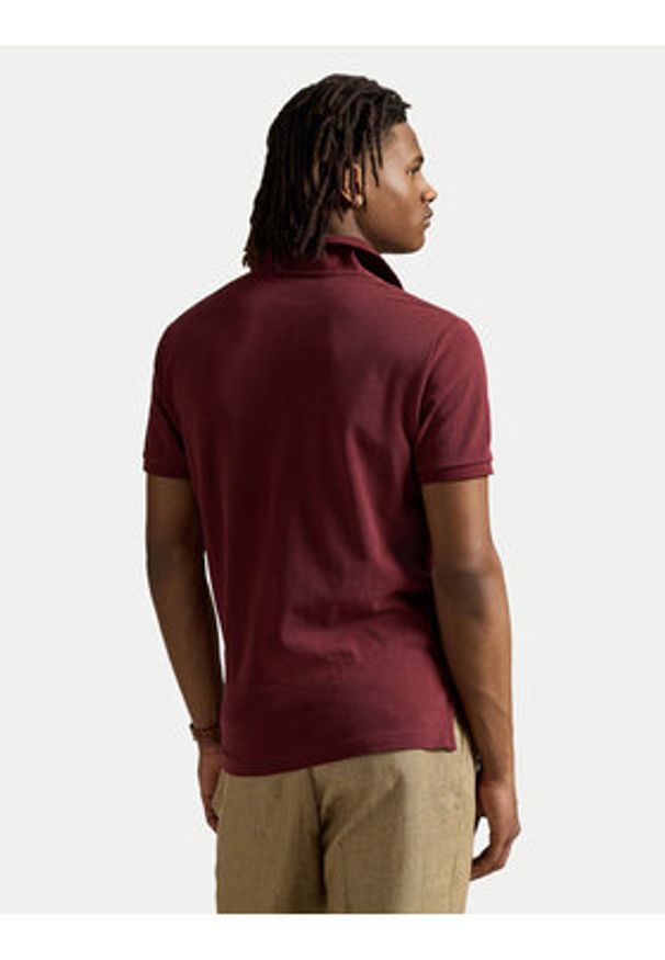 Polo Ralph Lauren Polo 710973159001 Bordowy Custom Slim Fit. Typ kołnierza: polo. Kolor: czerwony. Materiał: bawełna