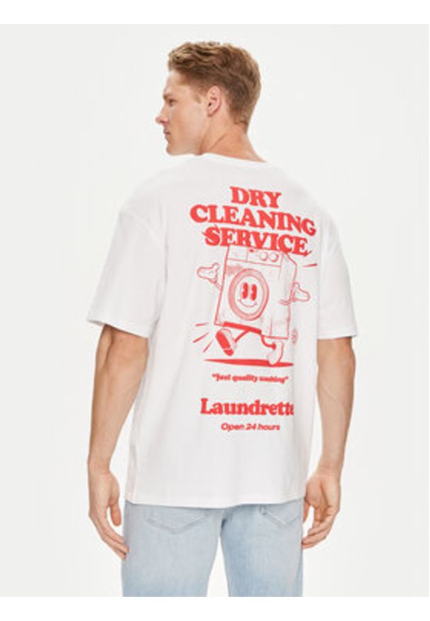 Jack & Jones - Jack&Jones T-Shirt Bradley 12264405 Biały Wide Fit. Kolor: biały. Materiał: bawełna
