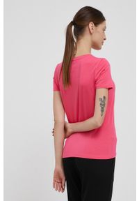 EA7 Emporio Armani - T-shirt. Okazja: na co dzień. Kolor: fioletowy. Materiał: dzianina. Wzór: nadruk. Styl: casual #3