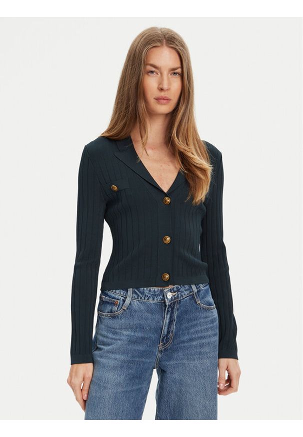 Guess Kardigan W5YR11 Z0130 Zielony Regular Fit. Kolor: zielony. Materiał: wiskoza