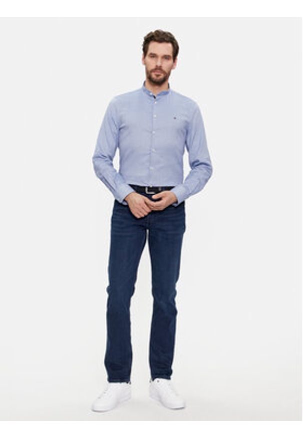 TOMMY HILFIGER - Tommy Hilfiger Koszula Cl Stretch Dobby Sf Shirt MW0MW33821 Niebieski Slim Fit. Kolor: niebieski. Materiał: bawełna