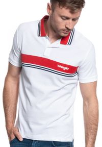 Wrangler - MĘSKA KOSZULKA POLO WRANGLER SS COLOURBLOCK POLO WHITE W7E3KF989. Typ kołnierza: polo #3