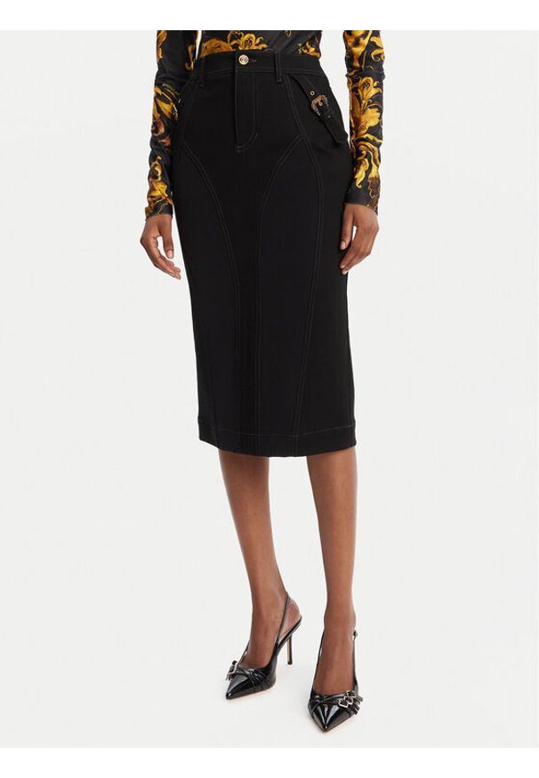 Versace Jeans Couture Spódnica jeansowa 79HAE84M DT037 Czarny Slim Fit. Kolor: czarny. Materiał: bawełna