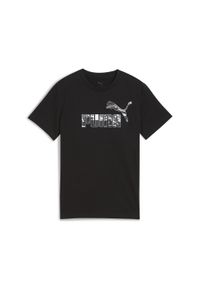 Puma - Młodzieżowa koszulka Essentials Camo PUMA Black. Kolor: czarny. Wzór: moro