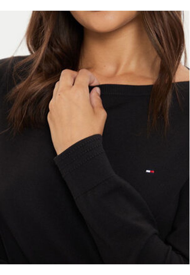 TOMMY HILFIGER - Tommy Hilfiger Sweter WW0WW40099 Czarny Regular Fit. Kolor: czarny. Materiał: syntetyk, bawełna