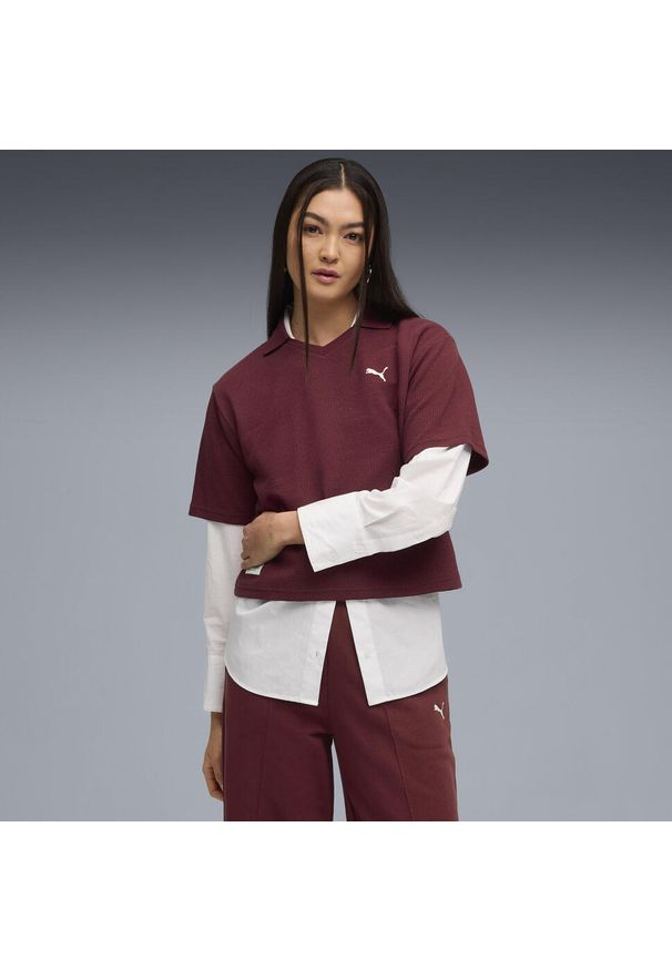 Puma - Damska koszulka polo PUMA Class o luźnym kroju PUMA. Typ kołnierza: polo. Kolor: czerwony