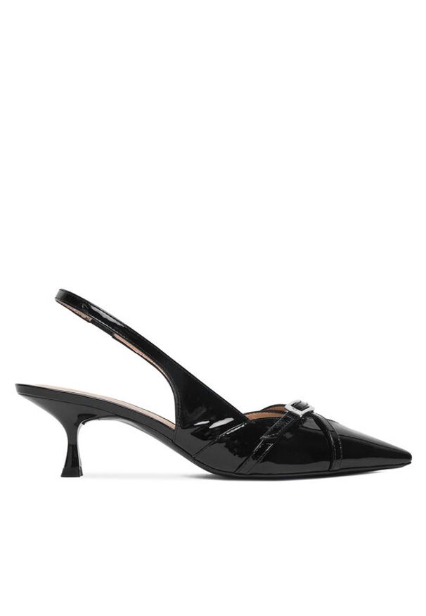 Stuart Weitzman Czółenka Georgie Slingback 50 SM977 Czarny. Kolor: czarny. Materiał: syntetyk, skóra