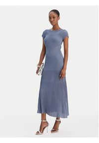 Marella Sukienka dzianinowa Draghi 2613321041 Błękitny Regular Fit. Kolor: niebieski. Materiał: wiskoza #4