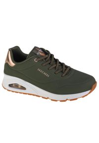 skechers - Buty sportowe Sneakersy damskie, Uno-Shimmer Away. Kolor: zielony. Sport: turystyka piesza