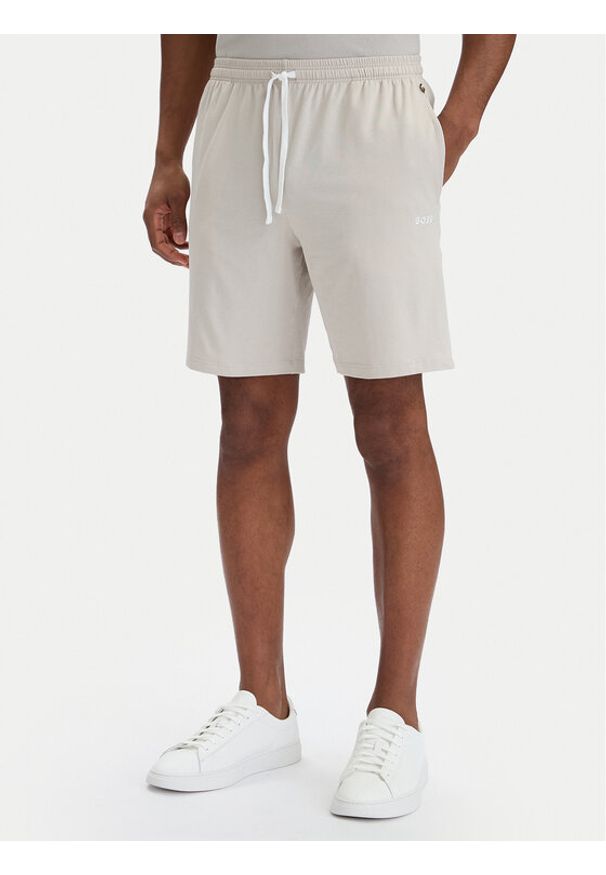 BOSS Szorty sportowe Mix&Match 50515314 Beżowy jasny Regular Fit. Kolor: beżowy. Materiał: bawełna. Styl: sportowy