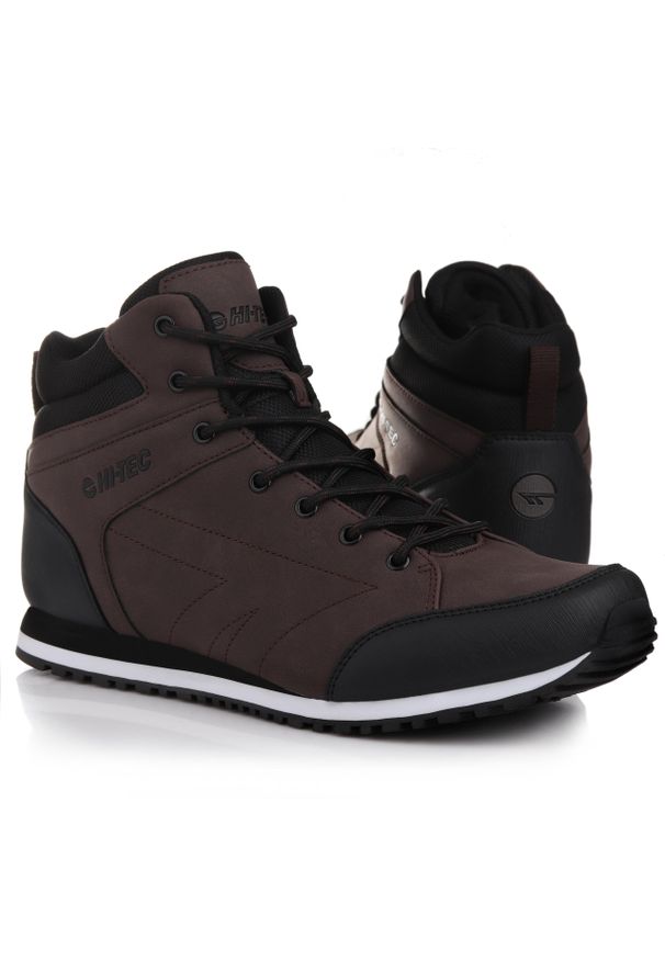 Hi-tec - Buty męskie trekkingowe HI-TEC ARNEL MID DARK BROWN. Kolor: brązowy, czarny, wielokolorowy