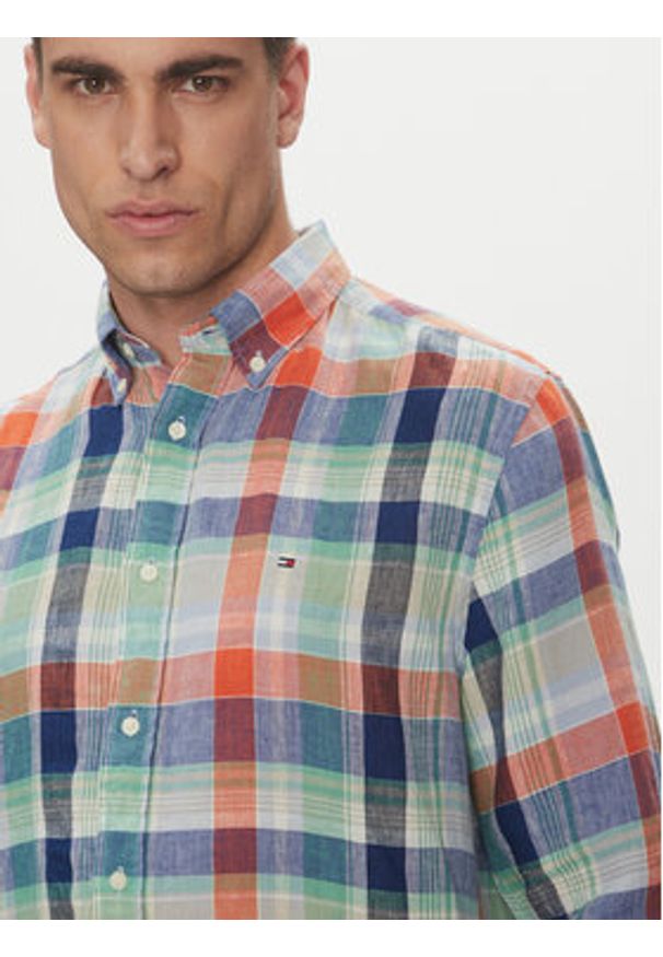 TOMMY HILFIGER - Tommy Hilfiger Koszula Summer Madras MW0MW39166 Kolorowy Regular Fit. Materiał: len. Wzór: kolorowy