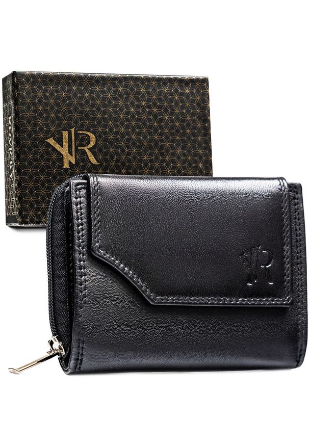 ROVICKY - Portfel skórzany Rovicky [DH] 1509-GOAN czarny. Kolor: czarny. Materiał: skóra