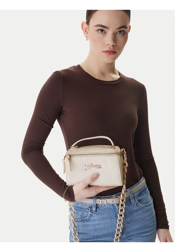 Guess Torebka J6RZ03 WH8M0 Écru. Kolor: kremowy. Materiał: skórzane