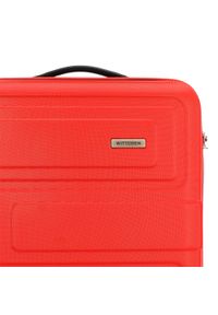 Wittchen - Średnia walizka z ABS-u tłoczona. Kolor: czerwony. Materiał: guma. Wzór: geometria. Styl: klasyczny #2