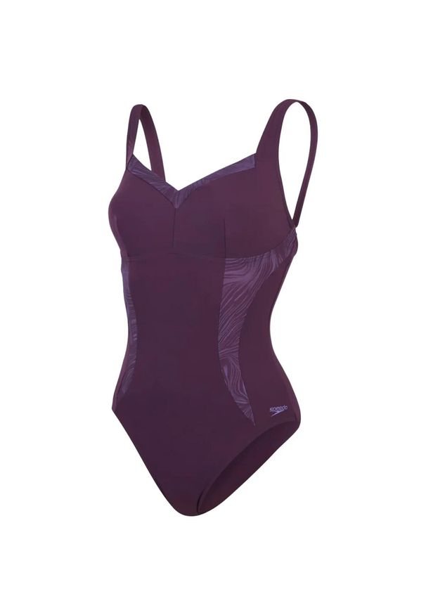 Strój kąpielowy damski Speedo Shaping LunaElustre fioletowy. Kolor: fioletowy. Materiał: nylon, lycra