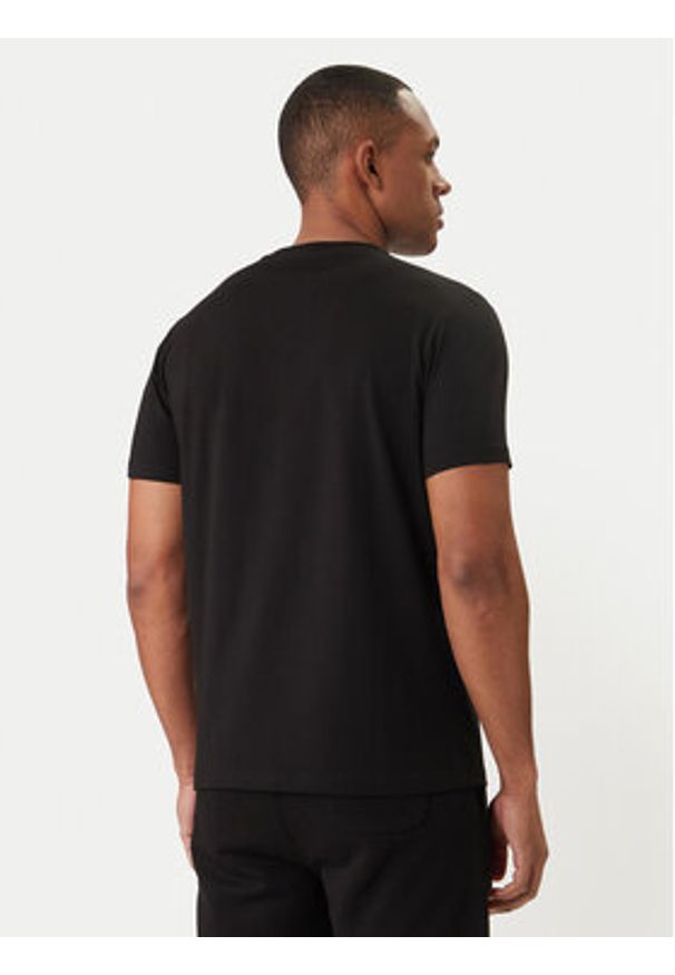 Karl Lagerfeld - KARL LAGERFELD T-Shirt 755780 500235 Czarny Regular Fit. Typ kołnierza: dekolt w karo. Kolor: czarny. Materiał: bawełna