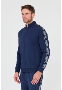 Guess - GUESS Granatowa męska bluza dresowa, Rozmiar XXL. Typ kołnierza: bez kaptura. Kolor: niebieski. Materiał: dresówka #3