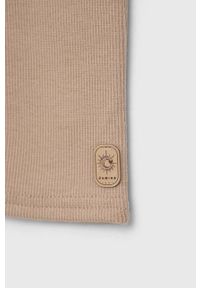 Jamiks legginsy niemowlęce kolor beżowy gładkie. Kolor: beżowy. Materiał: dzianina. Wzór: gładki #3