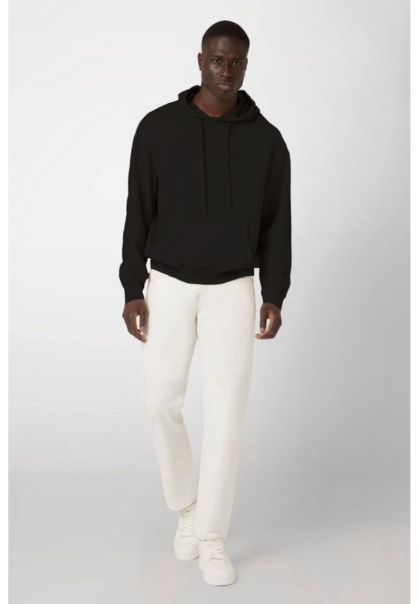 Guess - GUESS Czarna bluza męska Finch Terry, Rozmiar L. Kolor: czarny. Materiał: bawełna