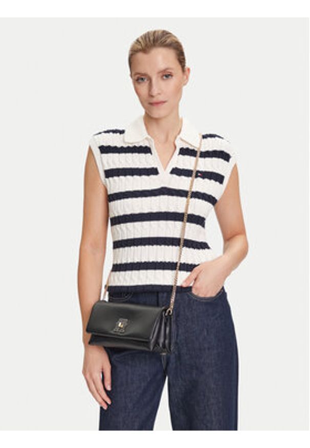 TOMMY HILFIGER - Tommy Hilfiger Torebka Th Modern Mini Crossover AW0AW17462 Czarny. Kolor: czarny. Materiał: skórzane