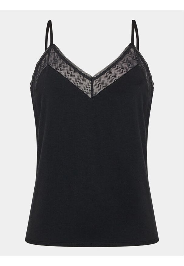 Passionata Koszulka piżamowa Romane P42J10 Czarny Regular Fit. Kolor: czarny. Materiał: bawełna