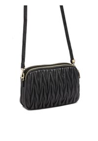 Kazar - 3-komorowa torebka z trójwymiarowym pikowaniem. Kolor: czarny. Materiał: skórzane #9