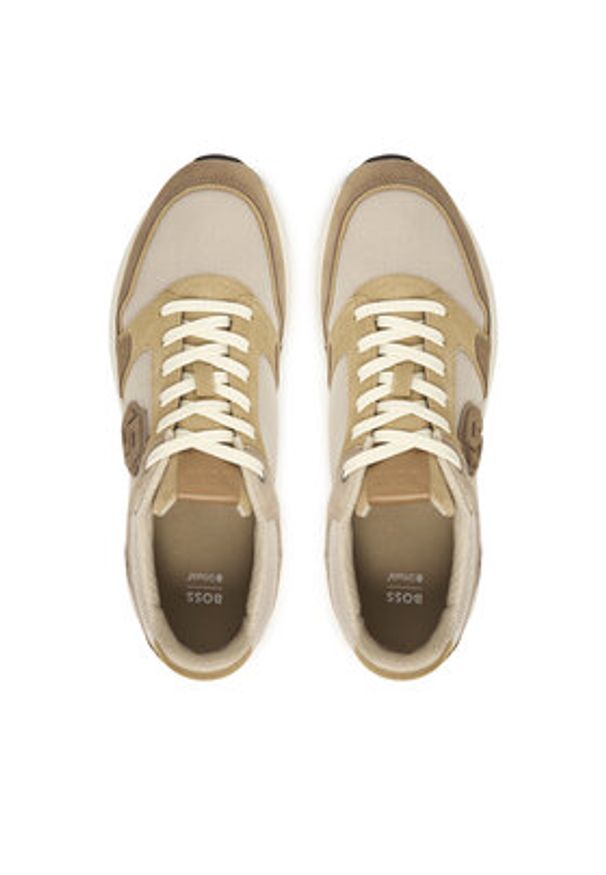 BOSS Sneakersy Vinston 50554612 Beżowy. Kolor: beżowy. Materiał: skóra, zamsz